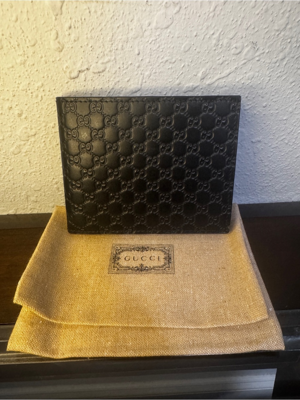 Gucci Black Embossed GG Leather Wallet